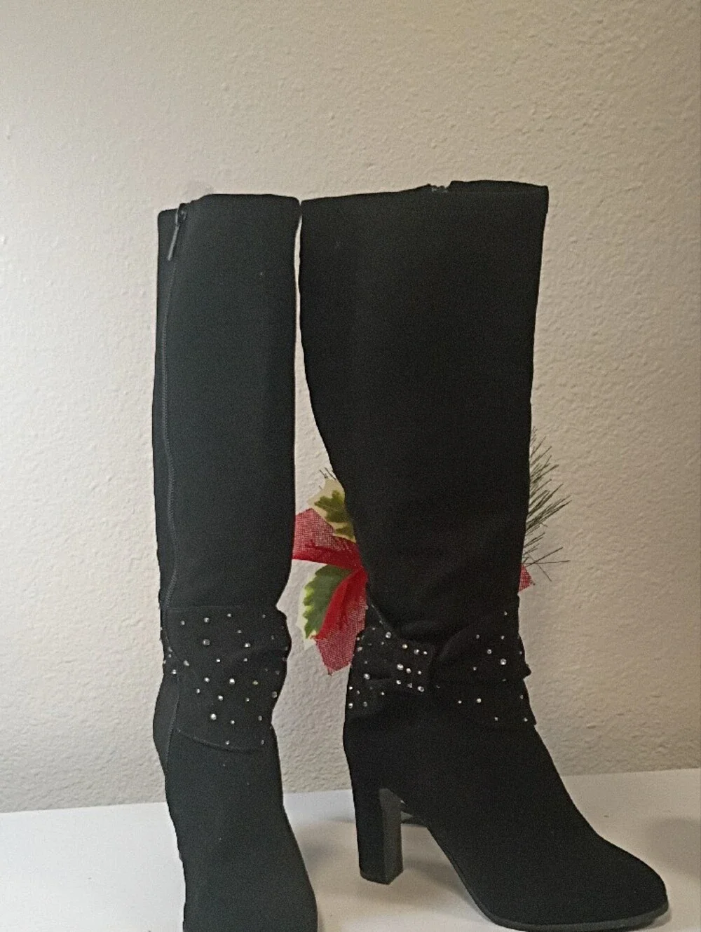 Impo Black Over-the-Knee Boots with Studded Band